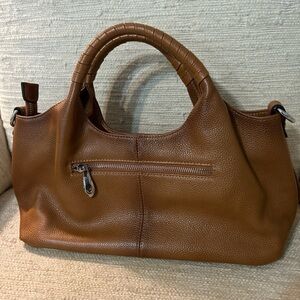 Iswee Tan Leather Travel  Shoulder Bag